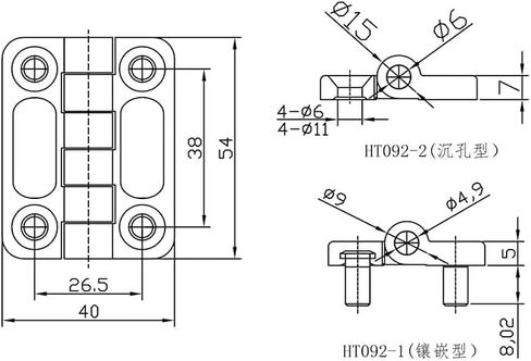 المفصلة اللولبية المدمجة من الفولاذ المقاوم للصدأ 304 مناسبة للمفصلات السميكة شديدة التحمل 7 مم 1 قطعة in Kuwait