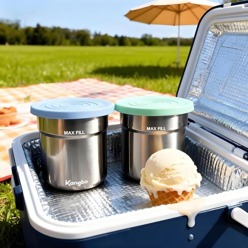 للحصول على مكيفات وأغطية من Ninja Creami Deluxe-4 باكب ، وحجم 24 أوقية XL متوافق مع NC500 NC501 Series Creami Deluxe 11-in-1 صانعي الآيس كريم ، خالية من BPA وآمنة غسالة الصحون (Deluxe-Blue/Pink/Green/Green) in Kuwait