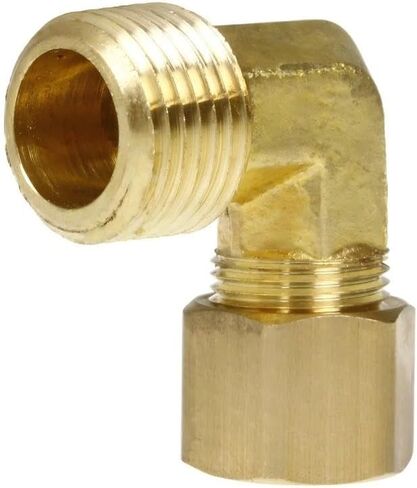 تركيب كوع ضاغط الهواء 69FF - لجزء توصيل أنظمة أنابيب ضاغط الهواء 69FF-2Pack - كوع نحاسي مزورة - ضغط 1/2 بوصة × 1/2 بوصة × ذكر NPT 90° 200 PSI -65 درجة فهرنهايت إلى +250 درجة فهرنهايت أصفر 2 حزمة in Kuwait