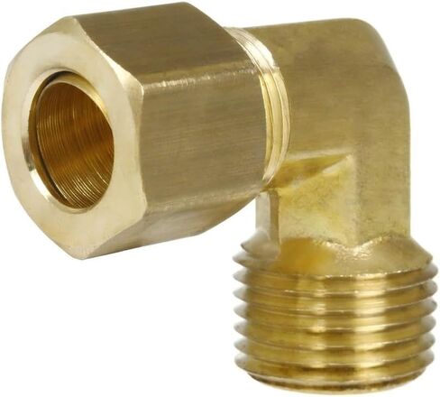 تركيب كوع ضاغط الهواء 69FF - لجزء توصيل أنظمة أنابيب ضاغط الهواء 69FF-2Pack - كوع نحاسي مزورة - ضغط 1/2 بوصة × 1/2 بوصة × ذكر NPT 90° 200 PSI -65 درجة فهرنهايت إلى +250 درجة فهرنهايت أصفر 2 حزمة in Kuwait