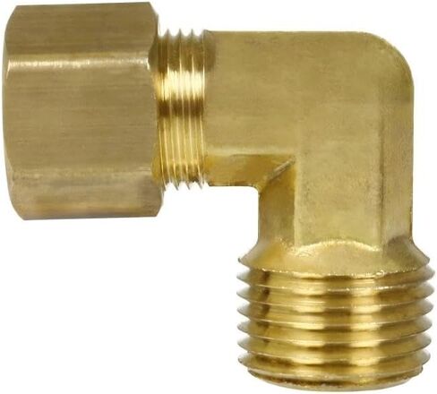 تركيب كوع ضاغط الهواء 69FF - لجزء توصيل أنظمة أنابيب ضاغط الهواء 69FF-2Pack - كوع نحاسي مزورة - ضغط 1/2 بوصة × 1/2 بوصة × ذكر NPT 90° 200 PSI -65 درجة فهرنهايت إلى +250 درجة فهرنهايت أصفر 2 حزمة in Kuwait