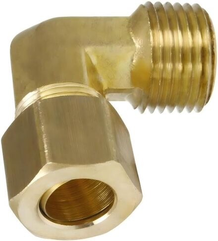 تركيب كوع ضاغط الهواء 69FF - لجزء توصيل أنظمة أنابيب ضاغط الهواء 69FF-2Pack - كوع نحاسي مزورة - ضغط 1/2 بوصة × 1/2 بوصة × ذكر NPT 90° 200 PSI -65 درجة فهرنهايت إلى +250 درجة فهرنهايت أصفر 2 حزمة in Kuwait