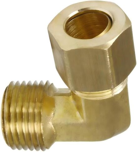 تركيب كوع ضاغط الهواء 69FF - لجزء توصيل أنظمة أنابيب ضاغط الهواء 69FF-2Pack - كوع نحاسي مزورة - ضغط 1/2 بوصة × 1/2 بوصة × ذكر NPT 90° 200 PSI -65 درجة فهرنهايت إلى +250 درجة فهرنهايت أصفر 2 حزمة in Kuwait