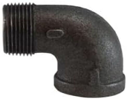 MIDLAND INDUSTRIES 65166 90 deg Street Elbow, 1-1/4 in MPT x 1-1/4 in FPT, Iron, Black, 150 lb in Kuwait