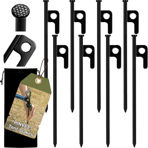 8 Pack Tent Stakes Heavy Duty Forged Steel Camping Stakes for Ground Outdoor Decorations Canopy in Saudi Arabia