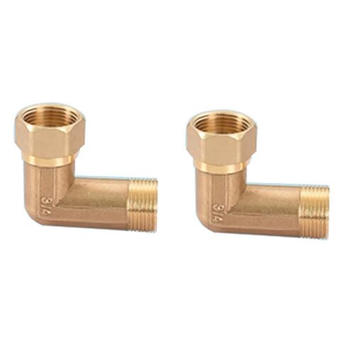 2PCS 3/4" Male& Female Thread Union Elbow Brass Pipe Fittings for Heating and Drinking Water Systems Double Nipples with Thread Quick Connect in Saudi Arabia