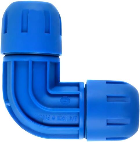 كوع أنابيب الهواء المضغوط F1003 - لتوصيل نظام أنابيب الهواء المضغوط FastPipe السريع - استبدال تركيب الكوع 90 درجة - أختام حلقة زرقاء على شكل حرف O مقاس 3/4 بوصة - أجزاء ضاغط الهواء in Kuwait