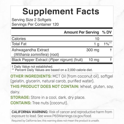 DEAL SUPPLEMENT Ashwagandha Extract with Black Pepper Extract, 240 Softgels – Ayurvedic Root Extract with Added MCT Oil – Active Withanolides – Non-GMO, Lab Tested in Saudi Arabia