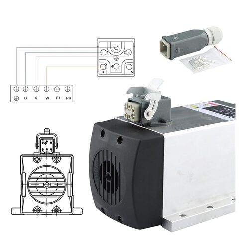3.0kw ER20 air Cooled Spindle Motor Chuck 4 Bearings 220V 380V Square Flange(3.0kw 220V) in Saudi Arabia