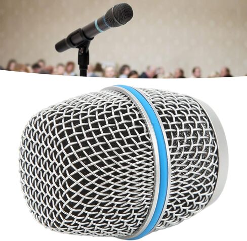Replacement Microphone Grill for Beta87A, Microphone Ball Head Mesh Grill Inner Foam Filter, Stainless Steel Grille Mic Ball Head, Microphone Accessories Metal Microphone Grille. in Kuwait