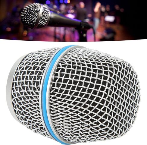 Replacement Microphone Grill for Beta87A, Microphone Ball Head Mesh Grill Inner Foam Filter, Stainless Steel Grille Mic Ball Head, Microphone Accessories Metal Microphone Grille. in Kuwait
