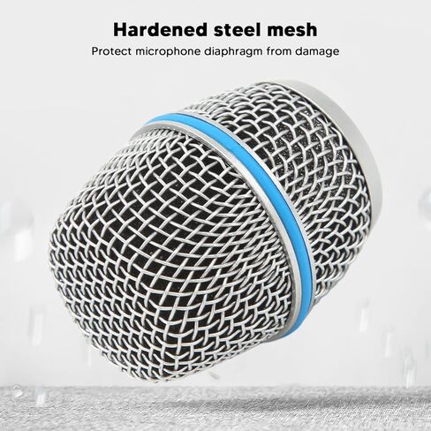 Replacement Microphone Grill for Beta87A, Microphone Ball Head Mesh Grill Inner Foam Filter, Stainless Steel Grille Mic Ball Head, Microphone Accessories Metal Microphone Grille. in Kuwait
