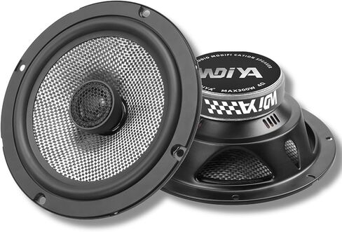 Upgrade 6.5" Car Midrange Speakers, 300W Peak Power Carbon Fiber Cones, 4 Ohm Mid-Bass Stereo Audio – High Sensitivity, Shockproof Design (Pair) in Kuwait