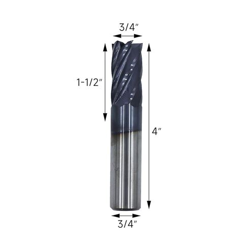 3/4in Solid Carbide End Mill,Variable Helix, 6 Flute, Variable Geometry,AlCrN Coated Bits Tool for Medium Hardness Steel, Brass, Iron in Saudi Arabia