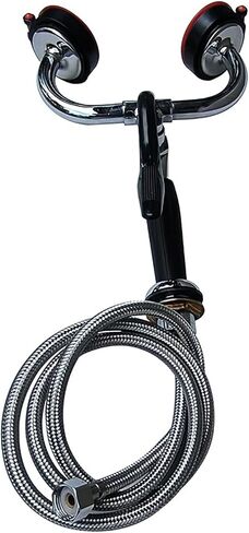 غسول عيون مزدوج الفم، محطة غسيل العين بخرطوم الغمر، مع مقبض تعديل معدل التدفق، يتميز بمقاومة ممتازة للتآكل، للاستخدام المختبري والصناعي. in Kuwait