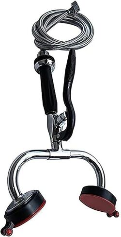 غسول عيون مزدوج الفم، محطة غسيل العين بخرطوم الغمر، مع مقبض تعديل معدل التدفق، يتميز بمقاومة ممتازة للتآكل، للاستخدام المختبري والصناعي. in Kuwait