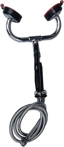 غسول عيون مزدوج الفم، محطة غسيل العين بخرطوم الغمر، مع مقبض تعديل معدل التدفق، يتميز بمقاومة ممتازة للتآكل، للاستخدام المختبري والصناعي. in Kuwait