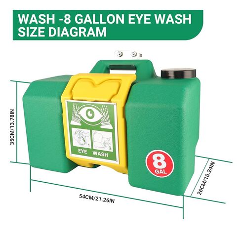 Portable Eyewash Station - 2026 Eye Wash Station with Ansi Certified OSHA-Approved, 8 Gallon Wall Mount Eye Washing Station with Dual Spray in Kuwait