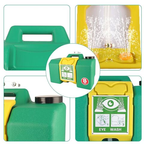 Portable Eyewash Station - 2026 Eye Wash Station with Ansi Certified OSHA-Approved, 8 Gallon Wall Mount Eye Washing Station with Dual Spray in Kuwait