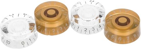 4pcs Electric Guitar Volume Tone Control Knobs 18-Teeth Potentiometer Caps Gold White Black for Classic Style Bass Replacement in Saudi Arabia