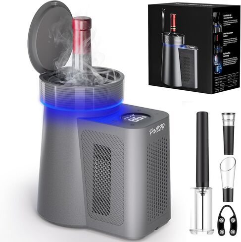 مبرد نبيذ كهربائي، مبرد نبيذ مطور 2026 لزجاجات قياسية سعة 750 مل، تحكم رقمي في درجة الحرارة (32 درجة فهرنهايت - 68 درجة فهرنهايت)، تبريد سريع، منخفض الضوضاء، يحافظ على البرودة لمدة تصل إلى 24 ساعة للمنزل والفناء واليخت (أسود) in Kuwait