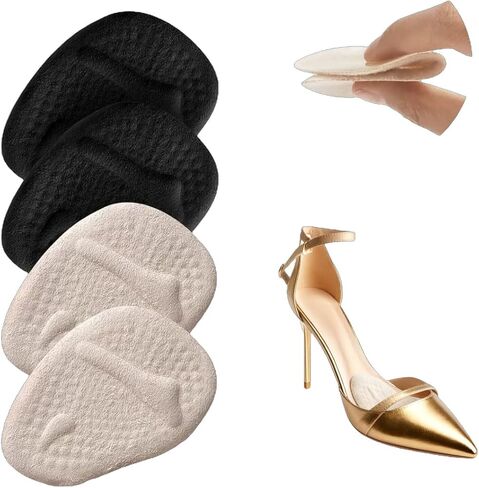 Ball of Foot Cushions Foot Pads for High Heels Sports Shoes Leather Shoes Women Men, Black and Beige in Kuwait