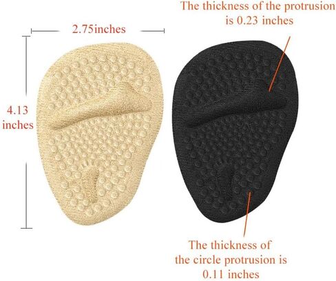 Ball of Foot Cushions Foot Pads for High Heels Sports Shoes Leather Shoes Women Men, Black and Beige in Kuwait