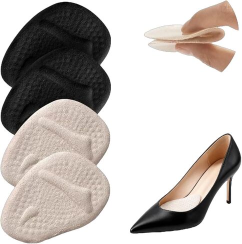 Ball of Foot Cushions Foot Pads for High Heels Sports Shoes Leather Shoes Women Men, Black and Beige in Kuwait