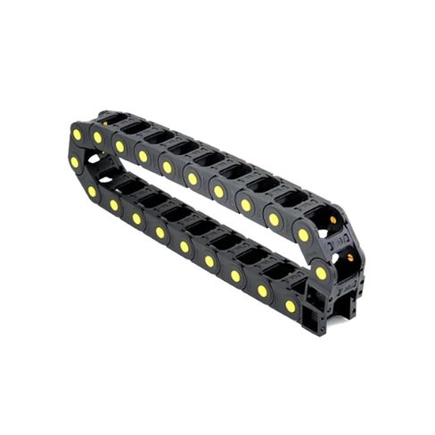 سلاسل الكابلات R55~R150 25x25 25x38 25x57 حبل سحب بلاستيكي شبه مغلق بطول 1 متر تعزيز النقطة الصفراء (75 مم، 25 × 103 مم، غير مفتوح) in Kuwait