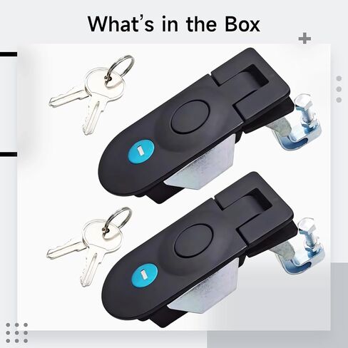 Ms609 Push Button Latch Zinc Alloy, Black Style Lock, Compression Latch Ideal for Bus Side Doors, Rv Compartment Doors, 2 Pcs, with Keys and Adjustable Bolts in Saudi Arabia