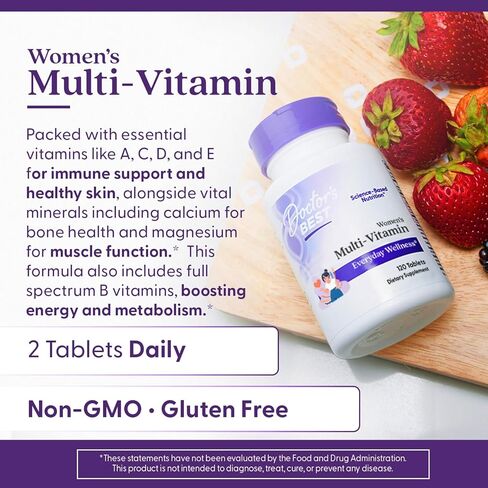 Doctor's Best Women's Multi-Vitamin, Everyday Wellness, Supports Immunity, Non-GMO, Gluten Free, 120 Tablets in Saudi Arabia