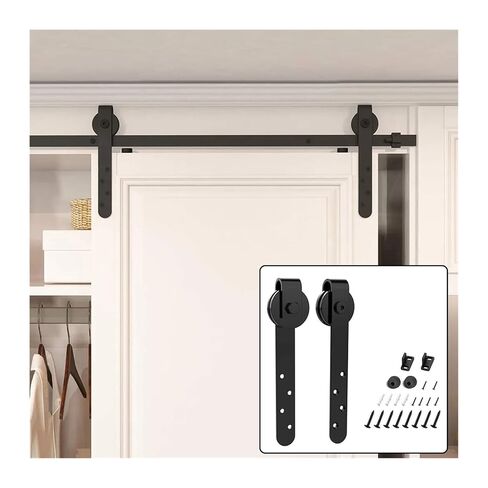 Sliding Barn Door Hardware Kits Hanging Wheels Anti Swing Devices for Cabinet Doors Rail Set Floor Guide Door Hardware in Saudi Arabia