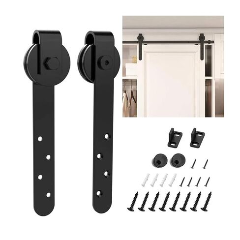Sliding Barn Door Hardware Kits Hanging Wheels Anti Swing Devices for Cabinet Doors Rail Set Floor Guide Door Hardware in Saudi Arabia