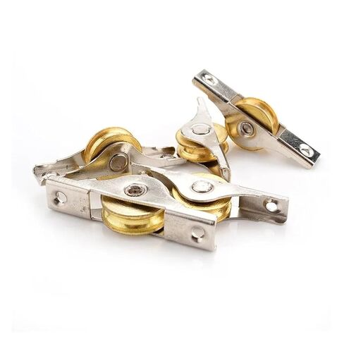4PCS Sliding Door Roller Cabinet Copper Caster Wheel Pulley Runners for Wardrobe Window Furniture Hardware in Saudi Arabia