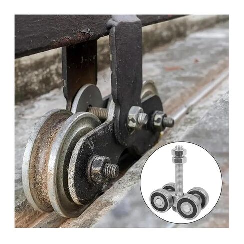Barn Door Rollers 4 Wheel Trolley Assembly Roller Heavy Duty Sliding Door Hanger Ceiling Mount Barn Door Hardware for Wardrobe in Saudi Arabia