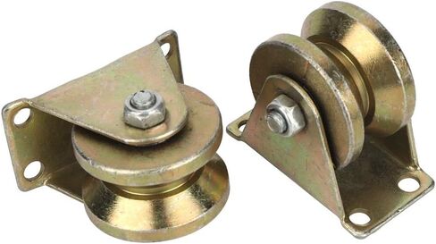 قطعتان من أسطوانة البوابة المنزلقة من النوع V، عجلة أخدود على شكل حرف V شديدة التحمل مع دعامة فولاذية لسكة مسار البوابة المنزلقة، واستبدال بوابة الكلاب والآلات الصناعية in Kuwait