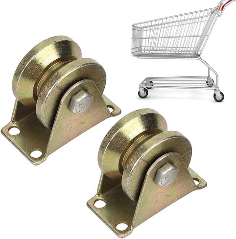 قطعتان من أسطوانة البوابة المنزلقة من النوع V، عجلة أخدود على شكل حرف V شديدة التحمل مع دعامة فولاذية لسكة مسار البوابة المنزلقة، واستبدال بوابة الكلاب والآلات الصناعية in Kuwait