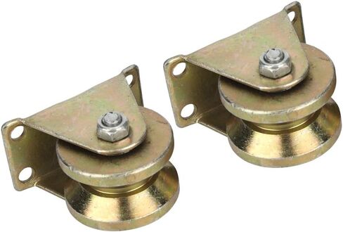 قطعتان من أسطوانة البوابة المنزلقة من النوع V، عجلة أخدود على شكل حرف V شديدة التحمل مع دعامة فولاذية لسكة مسار البوابة المنزلقة، واستبدال بوابة الكلاب والآلات الصناعية in Kuwait