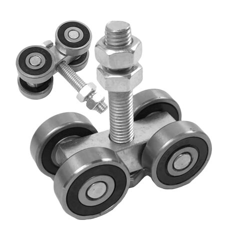 Hanging Sliding Track Wheel Barn Door Rollers 4 Wheel Trolley Assembly Roller Heavy Duty Sliding Door Hanger Labor Saving in Saudi Arabia
