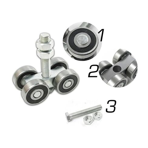 Hanging Sliding Track Wheel Barn Door Rollers 4 Wheel Trolley Assembly Roller Heavy Duty Sliding Door Hanger Labor Saving in Saudi Arabia