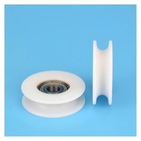 1pc Plastic Wire Rope Hanging Wheel Bearing Pulley U Groove 8 * 40 * 11.5mm in Saudi Arabia
