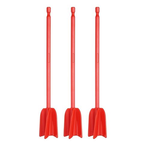 PATIKIL 3Pcs Silicone Resin Mixer Paddles, 8.7" ABS Plastic Paint Stirrers Paint Mixer Drill Attachment Epoxy Stirrer for Resin Silicone Paddle Works with 1/4" Hex Shank, Red in Saudi Arabia