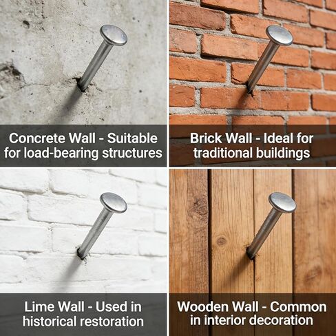 Nails for Hanging Pictures & Picture Hanging Nails on Concrete Wall - 345-Piece Masonry Nails Assortment Kit (5 Sizes: 3/4" to 2"), Harder Than Regular, Galvanized for Brick, Drywall with Storage Box in Saudi Arabia
