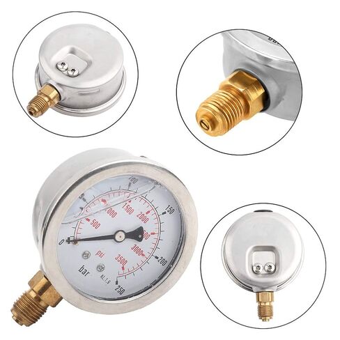 1500 psi Hydraulic g1 4 Tool 9×7×4 0-250bar 0-3750psi g1 4 63mm dial Hydraulic Water Pressure Meter Thread 1 4 Pressure in Kuwait