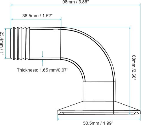 PATIKIL 90 Degree Elbow Tri Sanitary Clamps Hose Barb, 2 Pcs Sanitary Hose Barb Pipe Fitting 1/2" Tube 50.5mm Ferrule Tri Sanitary Clamps 304 Stainless Steel for Brewery Winery Food in Saudi Arabia