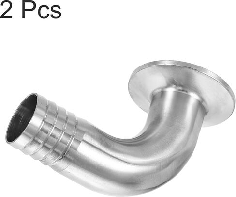 PATIKIL 90 Degree Elbow Tri Sanitary Clamps Hose Barb, 2 Pcs Sanitary Hose Barb Pipe Fitting 1/2" Tube 50.5mm Ferrule Tri Sanitary Clamps 304 Stainless Steel for Brewery Winery Food in Saudi Arabia