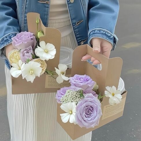 حاملة مشروبات ورقية كرافت مكونة من كوبين مع مقبض، حوامل مشروبات للاستعمال مرة واحدة عند تناول الطعام في الخارج والتوصيل، 20 عبوة in Kuwait