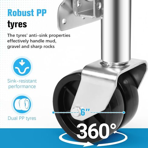 Trailer Jack with Wheel 2000 lbs Load Capacity Heavy Duty Swivel Boat Trailer Jack with PP Dual Wheel 10 Inch Lift Boat Jacks Fit for RVs Boats and Utility Trailers in Kuwait