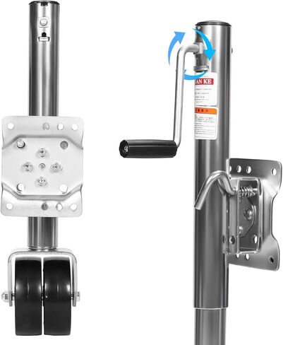 2000 Lbs Trailer Jack with Dual Wheel Adjustable 10 Inch Lift Bolt-on Tongue Trailer Jacks Fit for RVs Boats and Utility Trailers in Kuwait