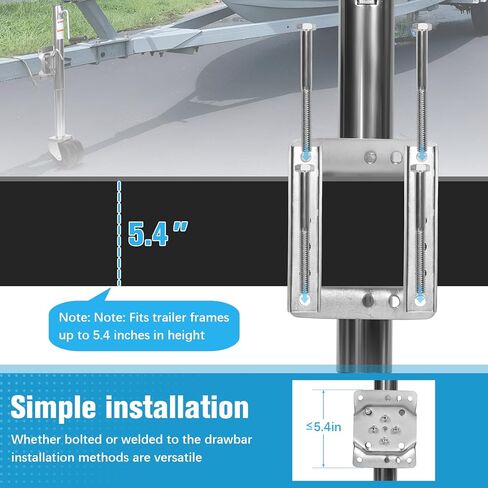 2000 Lbs Trailer Jack with Dual Wheel Heavy Duty Swivel Boat Jack 10 Inch Lift Marine Bolt-On Lift Roller Swivel Stand Fit for RVs Boats and Utility Trailers in Kuwait